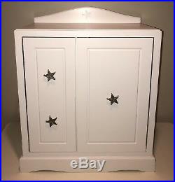 American Girl Doll Storage White Wood Cabinet Chest Amoire