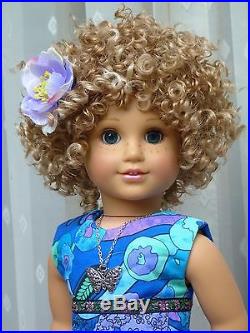 Ooak American Girl 18 Doll Custom Nellie Curly Blonde Wig
