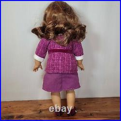 18 American Girl BeForever Rebecca Doll with Purple Meet Outfit Historical EUC
