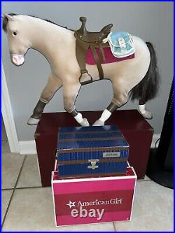 18 American Girl Doll Nicki's Pet Horse Jackson + Tack Box, Saddle and Acc