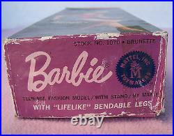 1966 High Color American Girl Barbie Doll Brunette Long Hair IN BOX all original