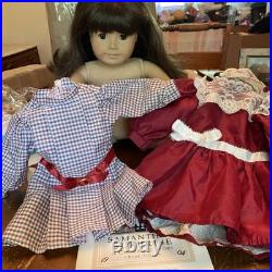 1990's American Girl Samantha 18 Doll Pleasant Co Outfits Book Accessories Tan