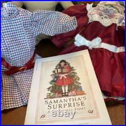 1990's American Girl Samantha 18 Doll Pleasant Co Outfits Book Accessories Tan