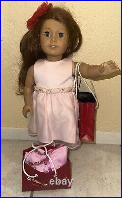 2013 American Girl Doll Auburn Hair Blue Eyes (20E4868) tan skin withaccessories