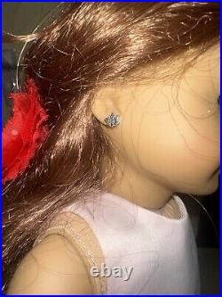 2013 American Girl Doll Auburn Hair Blue Eyes (20E4868) tan skin withaccessories