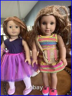2014 American Girl Dolls Truly Me WithRed Hair Green Eyes & Lea Clark Both Retired