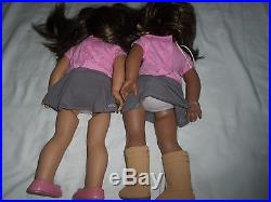 2 American girl dolls short and long brown hair brown eyes