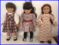 3X Pleasant Company American Girl Dolls Bundle Lot with Clothing Outfits Shoes