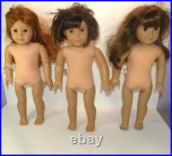 3 American Girl Dolls 18 Brown Red Hair Blue Brown Eyes TLC As Is READ DESC. A