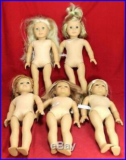(5) American Girl 18 Doll Lot All Blondes No Clothes