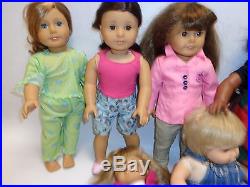 American Girl Lot Of 9 Dolls & Two Bitty Babies + Backpack