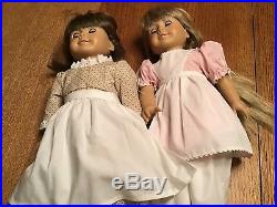 AMERICAN GIRL LOT of 2, PLEASANT CO. DOLLS 18 IN. Some orig. Clothes estate Find