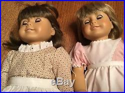 AMERICAN GIRL LOT of 2, PLEASANT CO. DOLLS 18 IN. Some orig. Clothes estate Find
