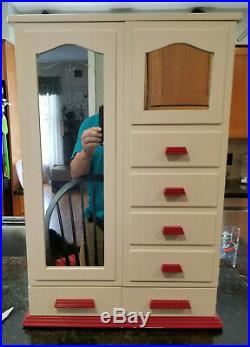 AMERICAN GIRL Molly Mirrored Chifforobe Wardrobe storage CLOSET 25x16x 8