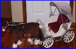 AMERICAN GIRL PRETTY CITY CARRIAGE SLEIGH SET With Horse