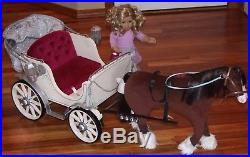 AMERICAN GIRL PRETTY CITY CARRIAGE SLEIGH SET With Horse
