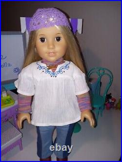 American Girl 18 inch Julie Doll In Pristine Condition With Hat & Necklace & Boots