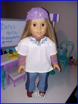 American Girl 18 inch Julie Doll In Pristine Condition With Hat & Necklace & Boots