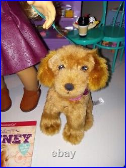 American Girl 18 inch Tenney Grant With Dog Harley, Book & Rare Concert Tee