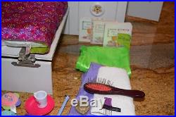 American Girl 3-in-1 Murphy Folding Bed Jeweled Tiara Bedding Retired Wardrobe