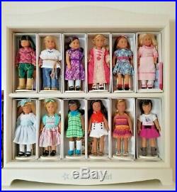 American Girl 6 Mini Doll Collection with Display Shelf Ivy Julie Lea Grace