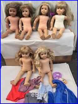 American Girl Big Lot Of (6) Dolls And Some Accessories Pictured Sold As Is Tlc