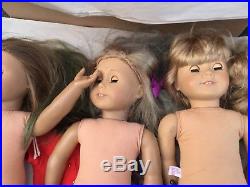American Girl Big Lot Of (6) Dolls And Some Accessories Pictured Sold As Is Tlc