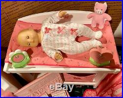 American Girl Bitty Baby Lot 2 Dolls Clothes Outfits Shoes Stroller Crib Table