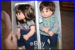 American Girl Bitty Baby Twins Boy & Girl Brown Hair WITH BOX
