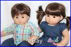 American Girl Bitty Baby Twins Medium Skin Boy & Girl Dolls Set RETIRED