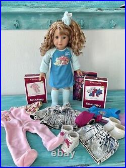 American Girl COURTNEY MOORE DOLL & BOOK with BONUS Three Outfits Her Collection