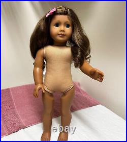 American Girl CYO Create Your Own Doll Dark Brown Hair Blue Eyes Medium Skin TLC