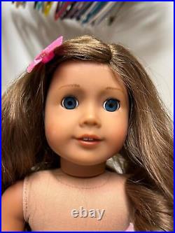 American Girl CYO Create Your Own Doll Dark Brown Hair Blue Eyes Medium Skin TLC