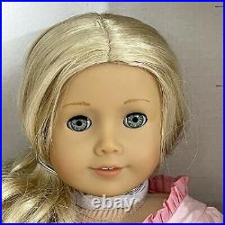 American Girl Caroline Doll Blonde Long Hair Green Eye Clothes Book Retired 2012