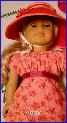 American Girl Caroline Doll Travel Outfit Ginger Cat Pink Starry Carrier Lot