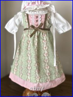 American Girl Caroline Work Dress, Boots and Mob Cap Excellent