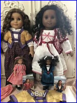 American Girl Cecile/Marie Grace Dress LOT + 3 Extra Outfits 2 Mini Dolls & Book