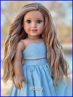 American Girl Custom OOAK Custom Doll, Green Designer Eyes, Wavy Hair, Hollis