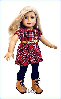 American Girl Custom OOAK Repaint 18 Vinyl & Cloth Doll In Holiday Outfit