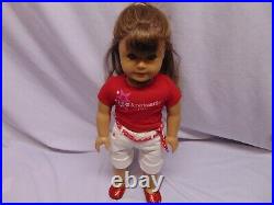 American Girl Doll 18 Boston with clothes jeans swimsuit shoes & blonde horse