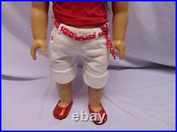 American Girl Doll 18 Boston with clothes jeans swimsuit shoes & blonde horse