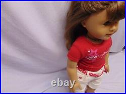 American Girl Doll 18 Boston with clothes jeans swimsuit shoes & blonde horse