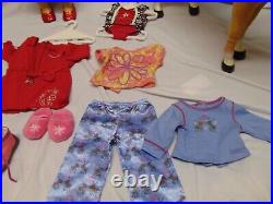 American Girl Doll 18 Boston with clothes jeans swimsuit shoes & blonde horse