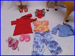 American Girl Doll 18 Boston with clothes jeans swimsuit shoes & blonde horse