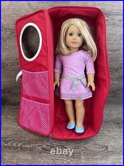 American Girl Doll 18 with Backpack Carry Cases & Accessories /2014/Read