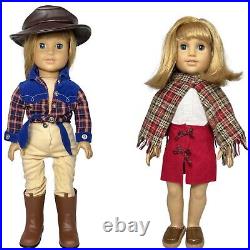 American Girl Doll 2008 Nellie Bangs Freckles Blonde + 18 Doll Outfit Lot EUC
