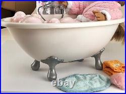 American Girl Doll Accessories (Used) Bathtub, Shower, Robe, Hair Salon Set