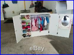 American Girl Doll Armoire Used Full of clothes & accessories