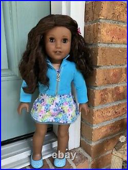 American Girl Doll CYO Dark Skin Brown Eyes Curly Hair Pierced Ears