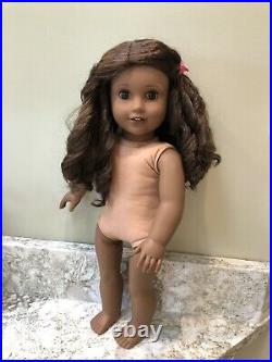 American Girl Doll CYO Dark Skin Brown Eyes Curly Hair Pierced Ears